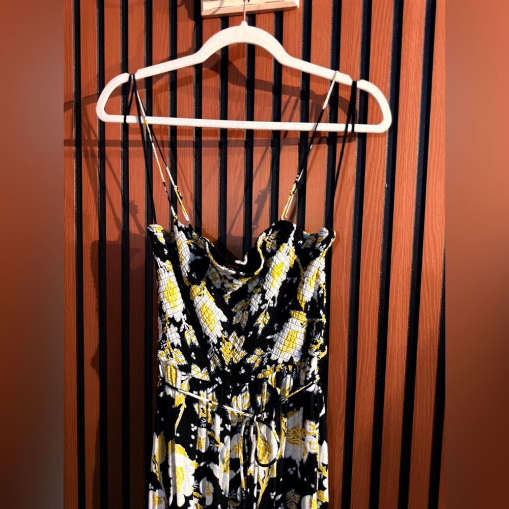 Free People Little of‎ Your Love Jumpsuit in Moonless Combo Sz L - Picture 3 of 8